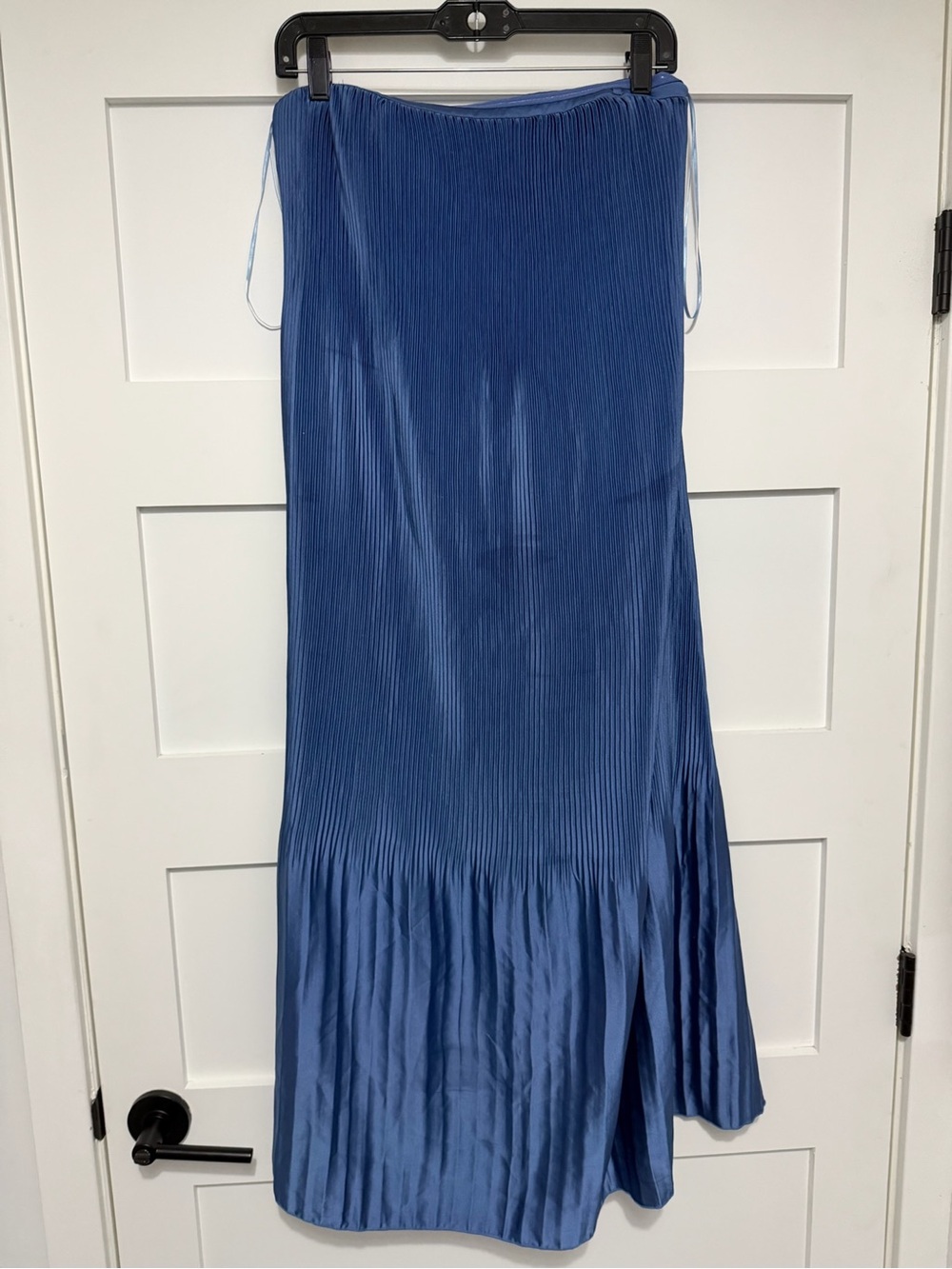 Abercrombie & Fitch Strapless Pleat Release Midi Dress Blue Medium 8308 - Picture 4 of 10